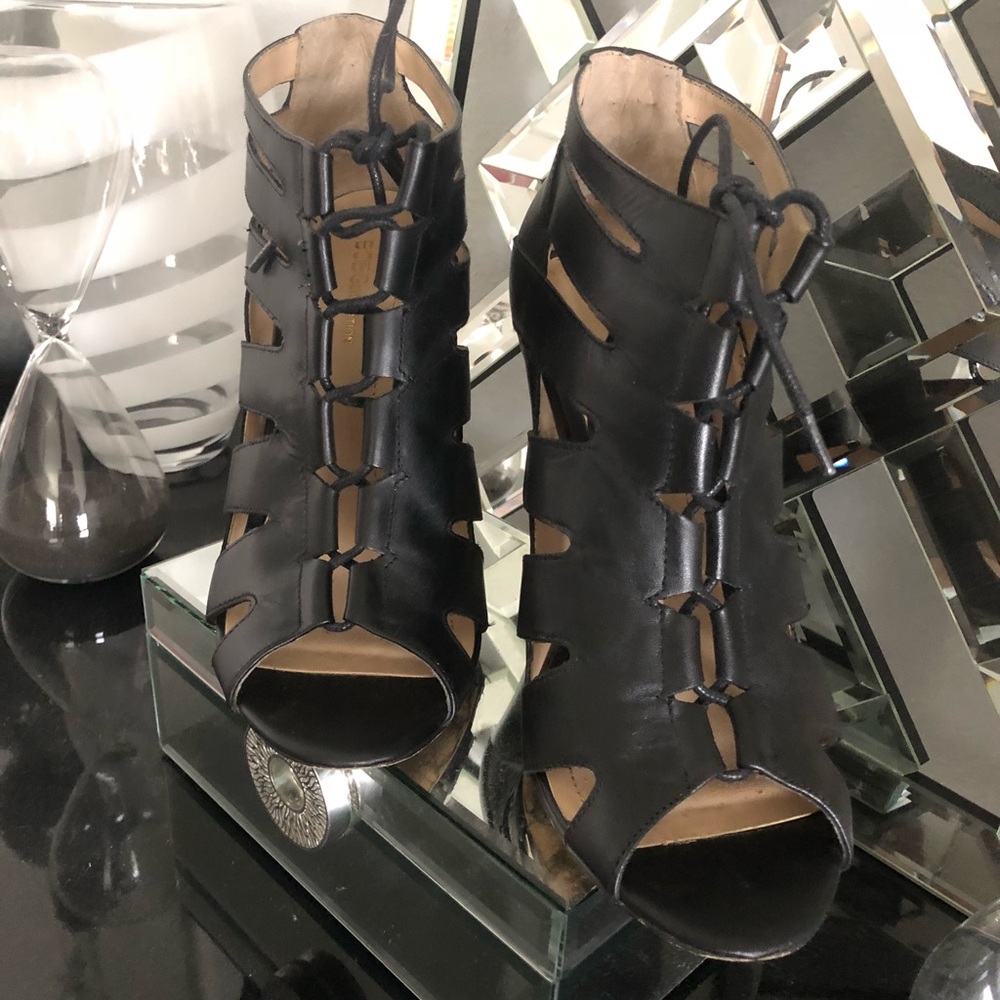 Black Laced Up Block Heels (BCBGGeneration)